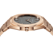 D1 Milano Ultra Thin Grey Dial Gold Steel Strap Watch for Men - D1-UTBJ08