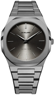 D1 Milano Ultra Thin Anthracite Gray Dial Gray Steel Strap Watch for Men - D1-UTBJ22