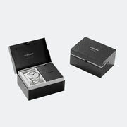 D1 Milano Ultra Thin Linen White Dial Silver Steel Strap Watch for Unisex - D1-UTBJ23