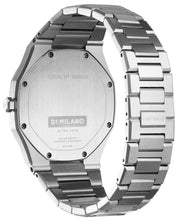 D1 Milano Ultra Thin Ashfield Black Dial Silver Steel Strap Watch for Men - D1-UTBJ32