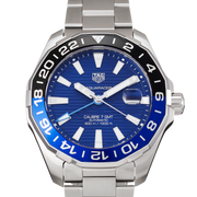 Tag Heuer Aquaracer GMT Calibre 6 Automatic Blue Dial Silver Steel Strap Watch for Men - WAY201T.BA0927