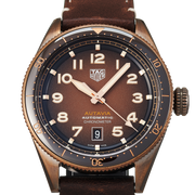 Tag Heuer Autavia Brown Dial Brown Leather Strap Watch for Men - WBE5191.FC8276