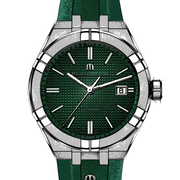 Maurice Lacroix Aikon Chronograph Green Dial Green Rubber Strap Watch for Men - AI1808-SS000-630-5