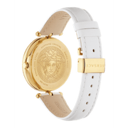 Versace Palazzo Empire White Dial White Leather Strap Watch for Women - VCO040017