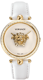 Versace Palazzo Empire White Dial White Leather Strap Watch for Women - VCO040017