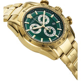 Versace V-Ray Chronograph Green Dial Gold Steel Strap Watch For Men - VE2I00621