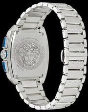 Versace Dominus Chronograph Blue Dial Silver Steel Strap Watch For Men - VE6H00423
