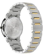 Versace Greca Logo Moonphase Black Dial Two Tone Steel Strap Watch for Men - VE7G00223