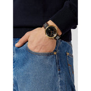 Versace V-Circle Quartz Black Dial Brown Leather Strap Watch for Men - VEBQ01619