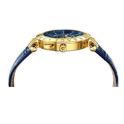 Versace V-Race Multifunction Chronograph Blue Dial Blue Leather Strap Watch For Men - VEBV00219