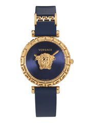 Versace Palazzo Empire Greca Quartz Blue Dial Blue Leather Strap Watch for Women - VEDV00219