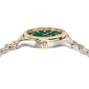Versace Hellenyium Quartz Green Dial Two Tone Steel Strap Watch For Men - VEVI00620