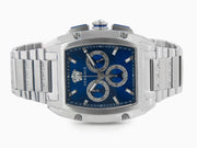 Versace Dominus Chronograph Blue Dial Silver Steel Strap Watch For Men - VE6H00423