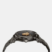 Versace Palazzo Empire Quartz Black Dial Black Steel Strap Watch For Men - VEDB00518