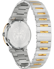 Versace Greca Silver Dial Two Tone Steel Strap Watch for Men - VEVI00320