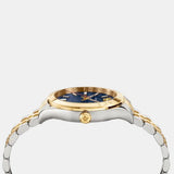 Versace Hellenyium Quartz Blue Dial Two Tone Steel Strap Watch For Men - VEVK00520