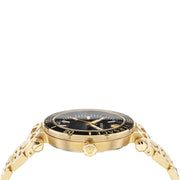 Versace Greca Sport Quartz Black Dial Gold Steel Strap Watch for Men - VEZ300721