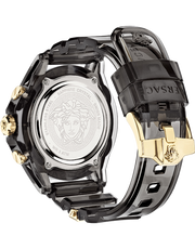 Versace Icon Active Chronograph Black Dial Black Steel Strap Watch for Men - VEZ700421