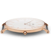 Daniel Wellington Classic Bristol White Dial Brown Leather Strap Watch For Men - DW00100009