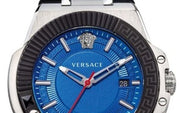 Versace Chain Reaction Blue Dial Two Tone Leather Strap Watch for Men - VEDY00119