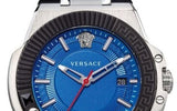 Versace Chain Reaction Blue Dial Two Tone Leather Strap Watch for Men - VEDY00119