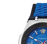Versace Chain Reaction Blue Dial Two Tone Leather Strap Watch for Men - VEDY00119