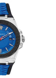 Versace Chain Reaction Blue Dial Two Tone Leather Strap Watch for Men - VEDY00119