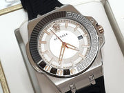 Versace Chain Reaction Quartz White Dial Black Rubber Strap Watch for Men - VEDY00219