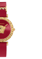 Versace Palazzo Empire Greca Red Dial Red Leather Strap Watch for Women - VEDV00319