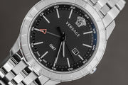 Versace Univers Analog Black Dial Silver Steel Strap Watch for Men - VEBK00418