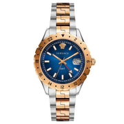 Versace Hellenyium GMT Blue Dial Two Tone Steel Strap Watch for Men - V11060017