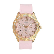 Guess Sparkling Diamonds Pink Dial Pink Rubber Strap Watch for Women - W0032L9