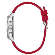 Guess Marina Chronograph Quartz White Dial Red Rubber Strap Watch for Women - W1025L2