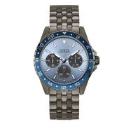 Guess Odyssey Quartz Blue Dial Gunmetal Steel Strap Watch For Men - W1107G5