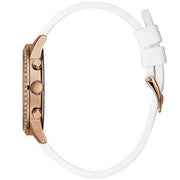Guess Solar White Dial White Rubber Strap Watch For Women - W1135L1