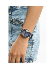 Guess Marina Chronograph Blue Dial Blue Denim Strap Watch For Women - W1057L1