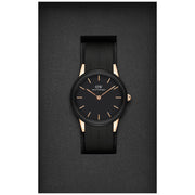 Daniel Wellington Iconic Motion Black Dial Rubber Strap Watch For Women - DW00100426