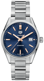 Tag Heuer Carrera Quartz Blue Dial Silver Steel Strap Watch for Women - WAR1112.BA0601