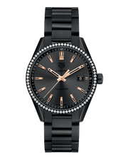 Tag Heuer Carrera Quartz Diamonds Black Dial Black Steel Strap Watch for Women - WAR1115.BA0602