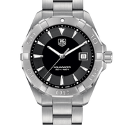 Tag Heuer Aquaracer Quartz Black Dial Silver Steel Strap Watch for Men - WAY1110.BA0928