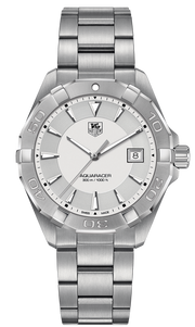 Tag Heuer Aquaracer Quartz White Dial Silver Steel Strap Watch for Men - WAY1111.BA0928
