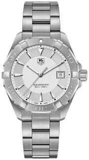 Tag Heuer Aquaracer Quartz White Dial Silver Steel Strap Watch for Men - WAY1111.BA0928