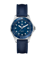 Tag Heuer Aquaracer Quartz Mother of Pearl Blue Dial Blue NATO Strap Watch for Women - WAY131L.FT6091