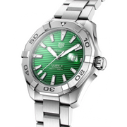 Tag Heuer Aquaracer Calibre 5 Automatic Green Dial Silver Steel Strap Watch for Men - WAY2015.BA0927