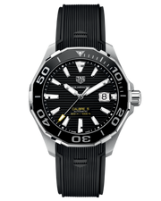 Tag Heuer Aquaracer Calibre 5 Automatic Black Dial Black Rubber Strap Watch for Men - WAY201A.FT6142