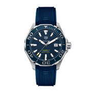 Tag Heuer Aquaracer Calibre 5 Automatic Blue Dial Blue Rubber Strap Watch for Men - WAY201B.FT6150