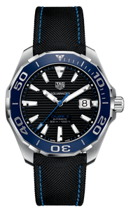 Tag Heuer Aquaracer Calibre 5 Automatic Black Dial Black Nylon Strap Watch for Men - WAY201C.FC6395