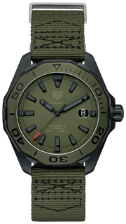 Tag Heuer Aquaracer Automatic Green Dial Khakhi Green Nylon Strap Watch for Men - WAY208E.FC8222