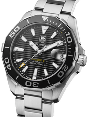Tag Heuer Aquaracer Automatic Black Dial Silver Steel Strap Watch for Men - WAY211A.BA0928