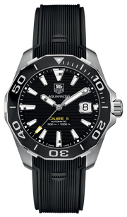 Tag Heuer Aquaracer Calibre 5 Automatic Black Dial Black Rubber Strap Watch for Men -  WAY211A.FT6151